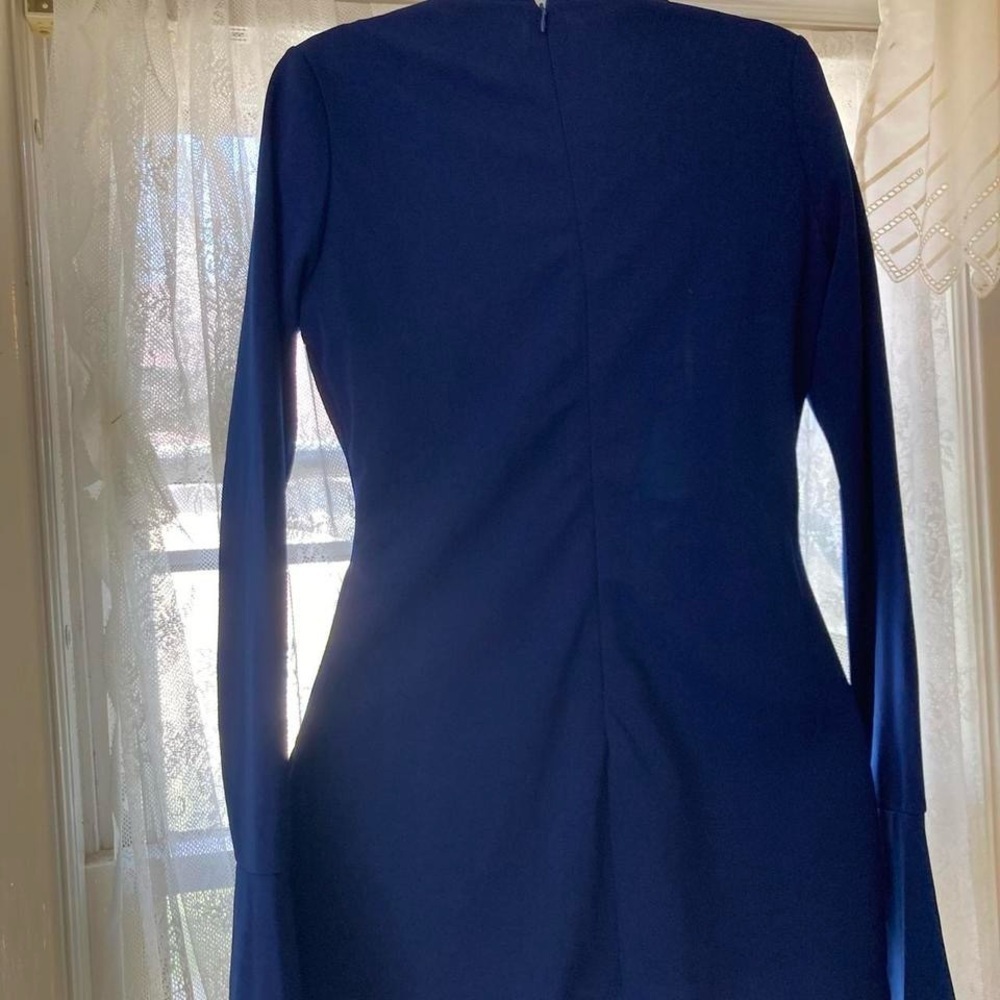 Elegant Navy Long Sleeve Dress with pockets S - Picture 3 of 4